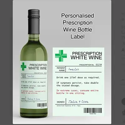 Prescription Wine Bottle for Medical Staff and Doctors